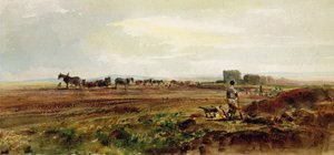 Ploegen van de Heide, Lincolnshire door Peter de Wint
